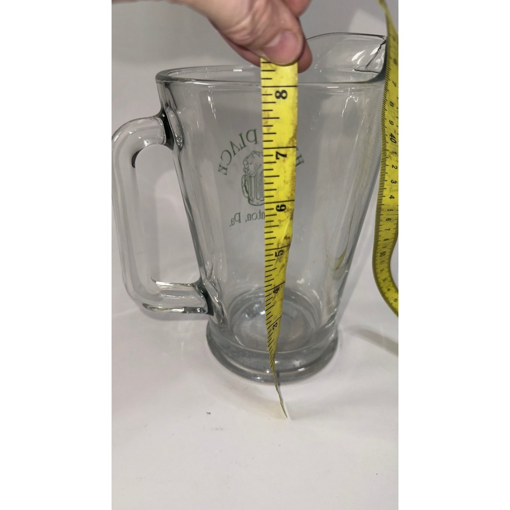 Heil's Place Scranton PA Glass Beer Pitcher Vintage Bar Memorabilia Closed - Picture 6 of 8